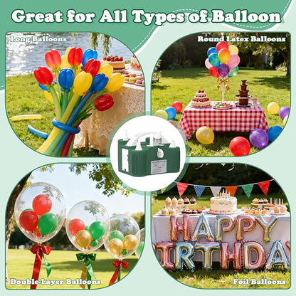 AXHJ Electric Balloon Pump, Portable Electric Air Balloon Pump Dual Nozzle Air - Image 5