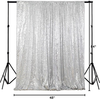 ShinyBeauty Photobooth Background Choice-4FTx7FT-Silver-Sequin backdrops - Image 8