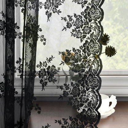 Kotile Gothic Black Lace Curtains - Image 5