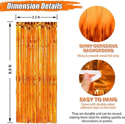 Crosize 2 Pack 3.3 x 9.9 ft Foil Fringe Streamer Backdrop, - Image 2