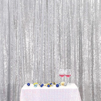 Poise3EHome Silver Sequin Backdrop, 20Ft x 10Ft Glitter Photography Background by Poise3EHome
