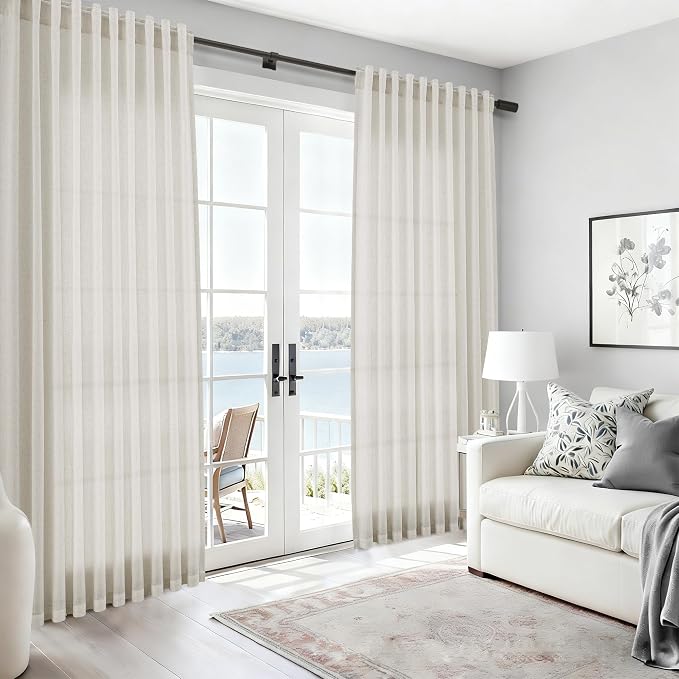 Mousse White Linen Curtains 84 Inches Long - Image 6