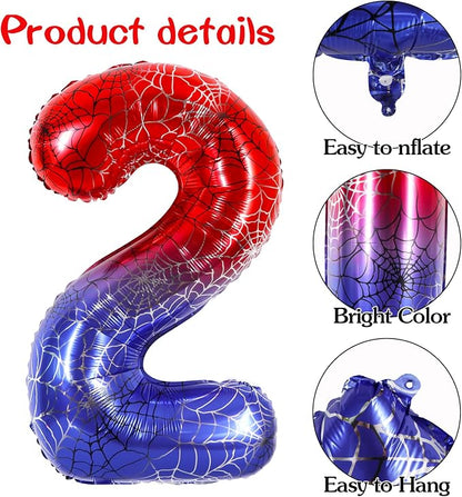 40 Inch Red Blue Number 2 Balloon - Image 3