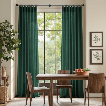 Dark Green Curtains 96 Inches Long - Image 2