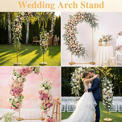Frienda Gold Wedding Photo Arch Backdrop Stand Balloon Arch Stand - Image 4