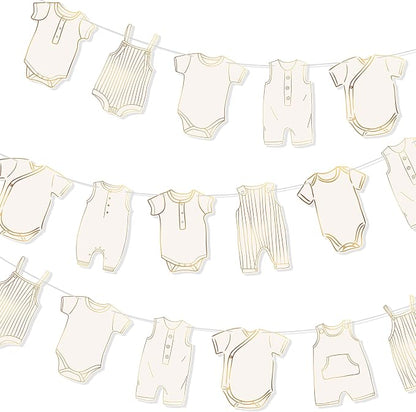 Boho Neutral Baby Clothes Banner Garland 2pcs Pre-Assembled Bunting Banners by C+L+cooper+life