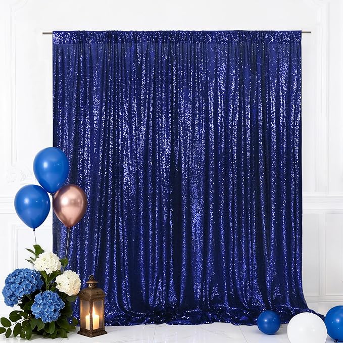 Eternal Beauty Navy Blue 3mm Sequin Backdrop 7x7 Ft by EternalBeauty