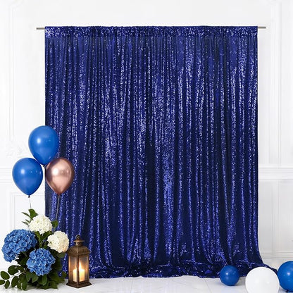Eternal Beauty Navy Blue 3mm Sequin Backdrop 5x7 Ft by EternalBeauty