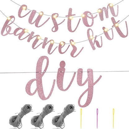 TaoBary 167 Pcs DIY Banner Kit Happy Birthday Glitter Banner Customizable - Image 3