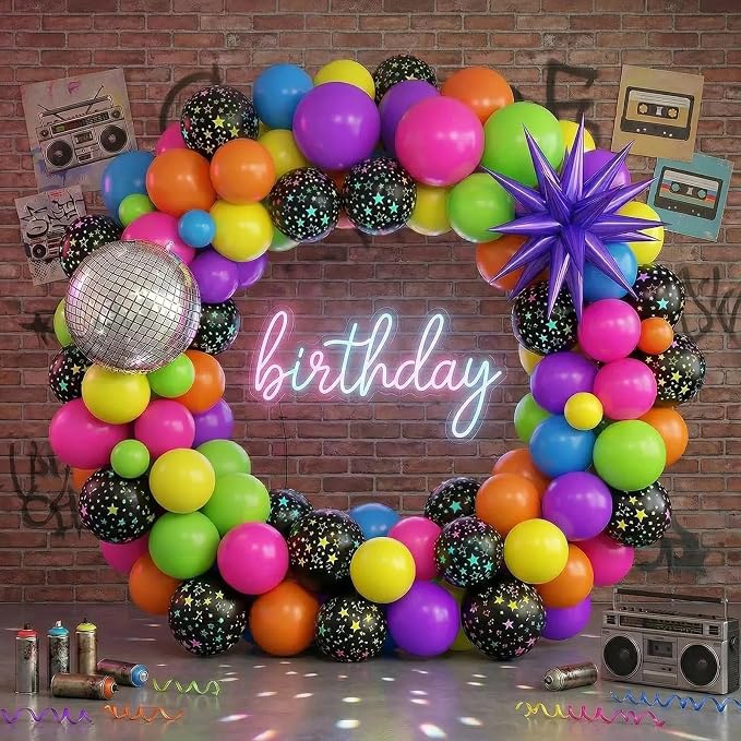 Biapian Neon Balloons, Luminous Fluorescent Balloon UV - Image 6