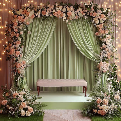 ESGOTBME 30x10ft Wrinkle Free Sage Green Backdrop Curtain - Image 3