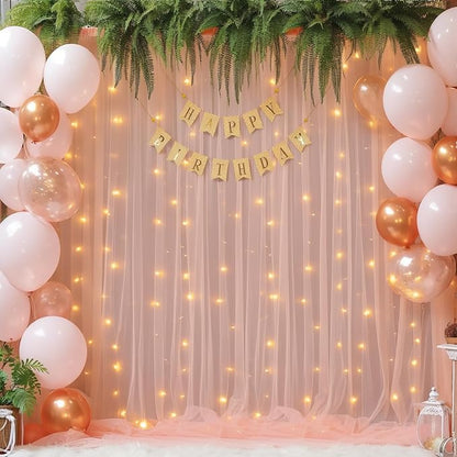 20x10ft Peach Tulle Backdrop Curtain - Image 4