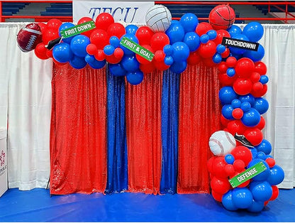 JYFLZQ Red Sequin Backdrop Curtains 2ft x 8ft 2 Panels Glitter Photo Booth - Image 4