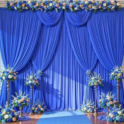 10 Panels Royal Blue Backdrop Curtains - Image 2