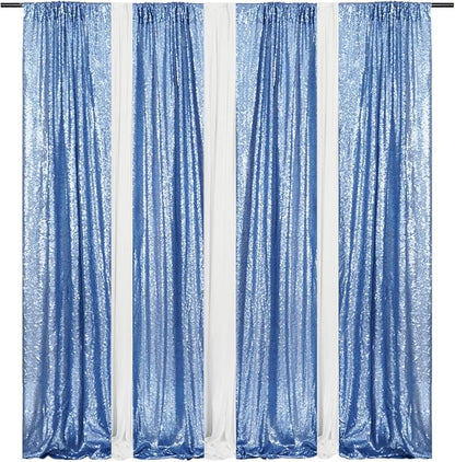 Poise3EHome Baby Blue Sequin Backdrop Curtain - Image 9