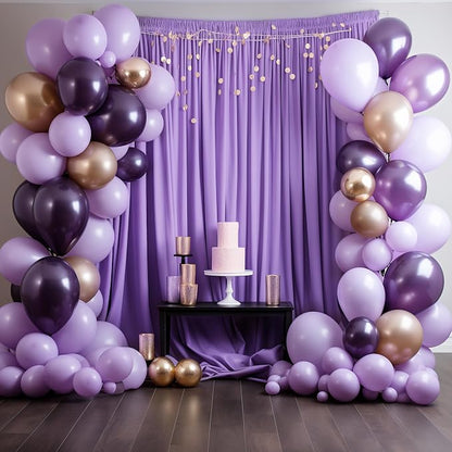 Asee'm Lavender Purple Backdrop Curtains Drapes - Image 6