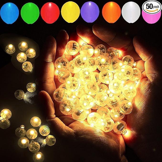 50pcs LED Warm White Balloon Lights, Round LED Mini Lights by Aogist