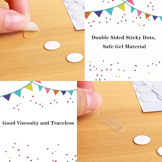 JANYUN 225 Pcs Double Sided Sticky Dot Stickers Putty Clear Sticky Tack | 10mm - Image 3