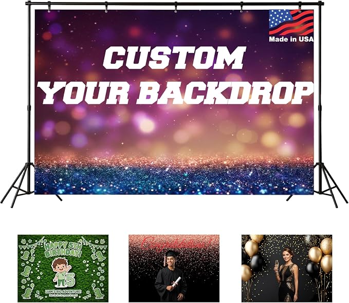 Custom Backdrop Personalized 5x3 Ft, Customized Photo Backdrop Banner by Acoweno