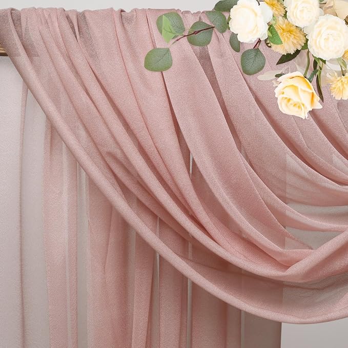 Wedding Arch Draping Fabric Backdrop Drapes 2 Panels, Dusty Rose | 28.7"x20FT - Image 4