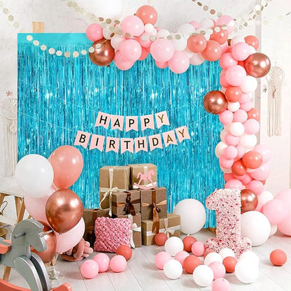 2Pack Blue Party Streamers 3.3x 8.3ft Foil Fringe Curtains Metallic Photo Booth - Image 5