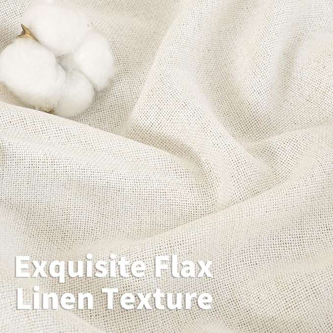 YoungsTex Ivory Linen Curtains 78 Inch Length - Image 4
