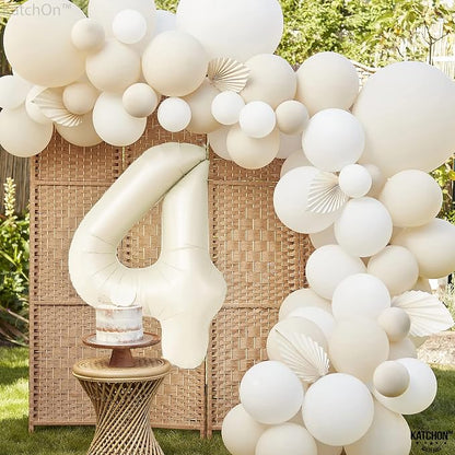 KatchOn Cream White 4 Balloon Number 40 Inch, 4th Birthday Decor - Image 6
