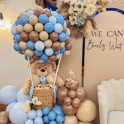 Blue Brown Balloons Dusty Blue Brown Cream Balloons - Image 6