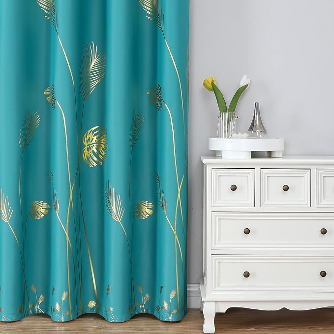 Teal Blackout Curtains 96 Inches Long, Grommet Curtains - Image 2