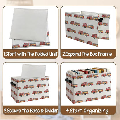 Red Fire Truck Boy Nursery Storage Basket - Image 4