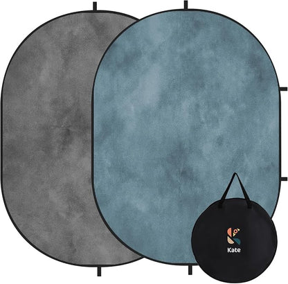 Kate Collapsible Backdrop Gray Photography and Video Backdrop 136 | 5x6.5ft by KateBackdropforPhotography