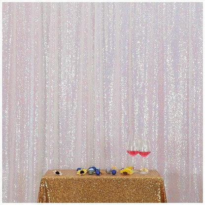 Poise3EHome White Iridescent Sequin Backdrop, 8FT x 10FT Sequin Photography by Poise3EHome