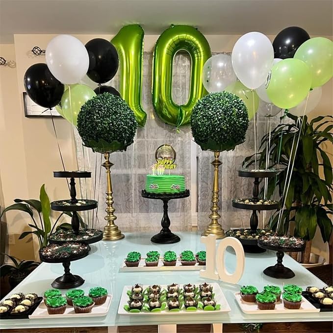 40 Inch Green Large Number Balloons Set 0-9, Self Inflate Foil Number 0 Helium - Image 4