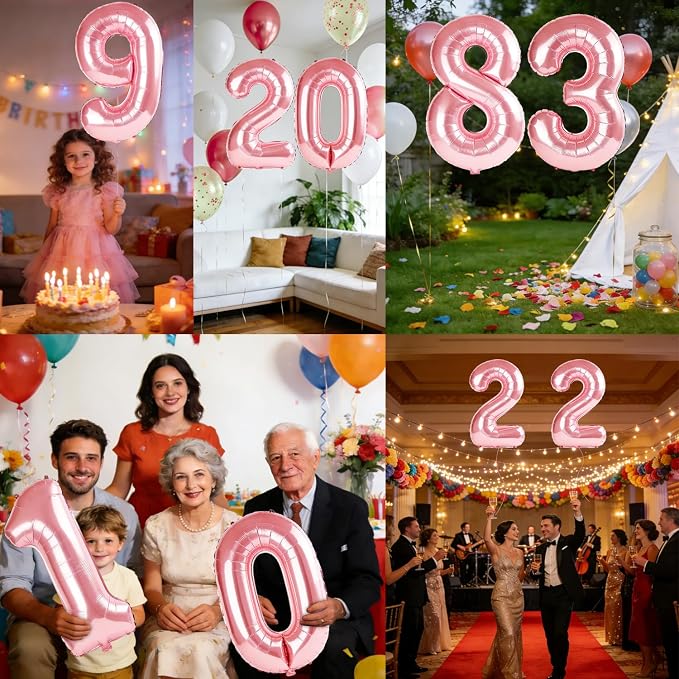 40 Inch Number 83 Balloons for 83rd Birthday Party Decorations, 0-100 Jewelry - Image 7
