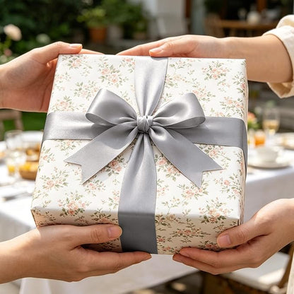30Yards 1In Gray Satin Ribbon for Gift Wrapping Wedding Christmas Decor | Soft - Image 5