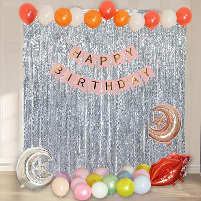 4 Pack 3.3 ft x 6.6 ft Silver Metallic Tinsel Foil Fringe Curtains - Image 6
