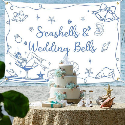 Seashells & Wedding Bells Backdrop Banner - Image 5