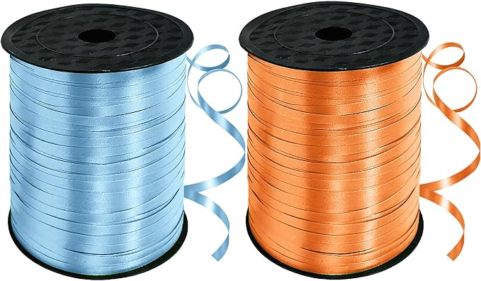 TONIFUL 500 Yards Blue and Orange Curling Ribbon Balloon String | Balloon by TONIFUL