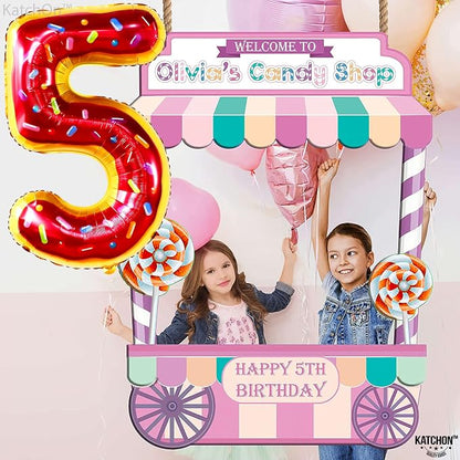 KatchOn Donut Number 5 Balloon 40 Inch | 5th Birthday Balloon - Image 3