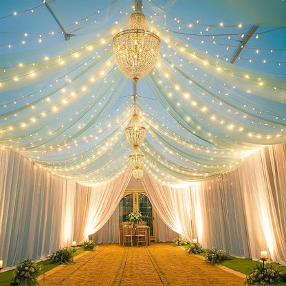 6 Panels Green Ceiling Drapes - Image 6