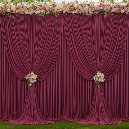 8 Panels Burgundy Backdrop Curtains - Image 9