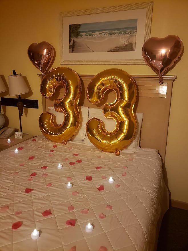 3 Balloon Numbers Party Decorations, 40In Gold Balloons - Image 5