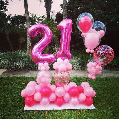 Hot Pink 24 Number Balloons, 40 Inch Giant Number 24 Balloons Foil Mylar Helium - Image 6