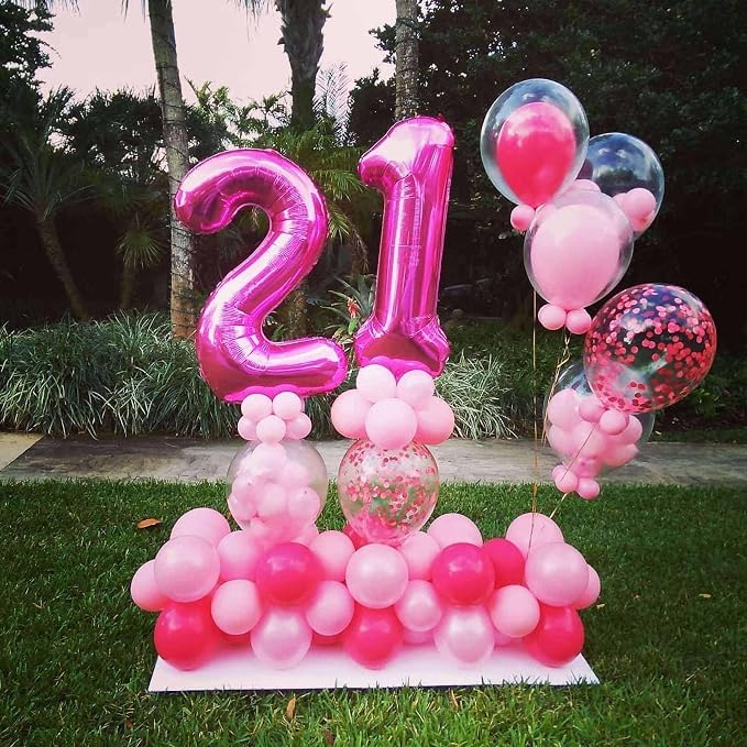 Hot Pink 26 Number Balloons, 40 Inch Giant Number 26 Balloons Foil Mylar Helium - Image 6