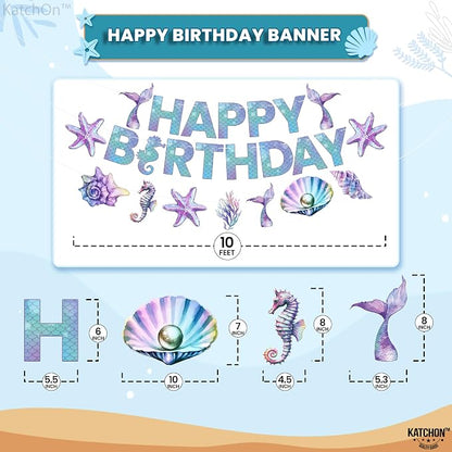 KatchOn Blue Happy Birthday Banner Backdrop 10 Feet, Birthday Decorations | - Image 2