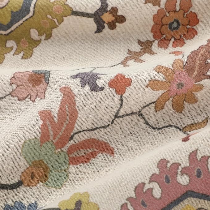 Boho Floral 100% Grommet Blackout Curtains 72 Inch 2 Panels | Colorful Bohemian - Image 4