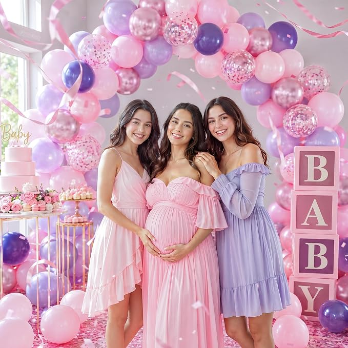 Pink Purple Balloons, Light Pink Purple Balloon - Image 9