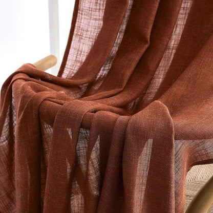 MIULEE Burnt Orange Fall Linen Curtains 52x54 Inch 2 Panels - Image 6