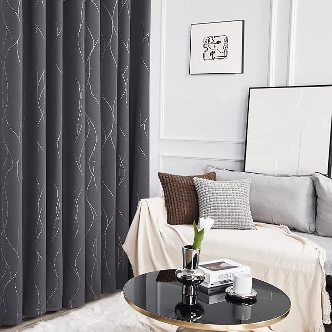 Deconovo Living Room Curtains 63 Inches Long, Thermal Insulated, Room Darkening - Image 5