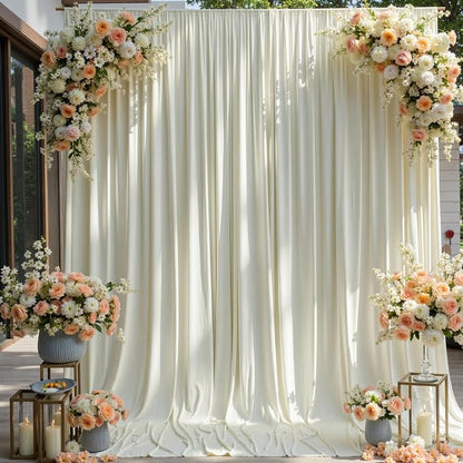 20×12ft Wrinkle Free Ivory Backdrop Curtain - Image 5